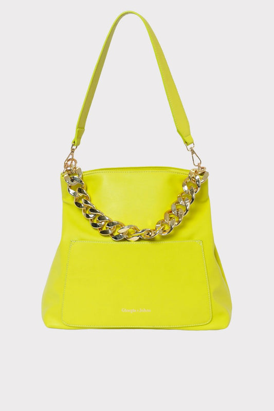 Grass Green Shoulder Handbag with Chain