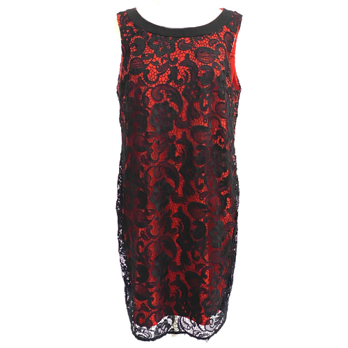 Black Lace Overlay Colored Dress