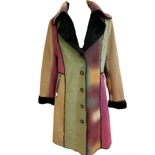 Hand Painted Artisan Suede Colorful Coat